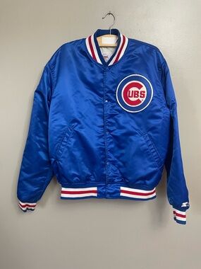 Vintage 80’s Cubs Starter men’s Large bomber Jacket quilted retro Chicago